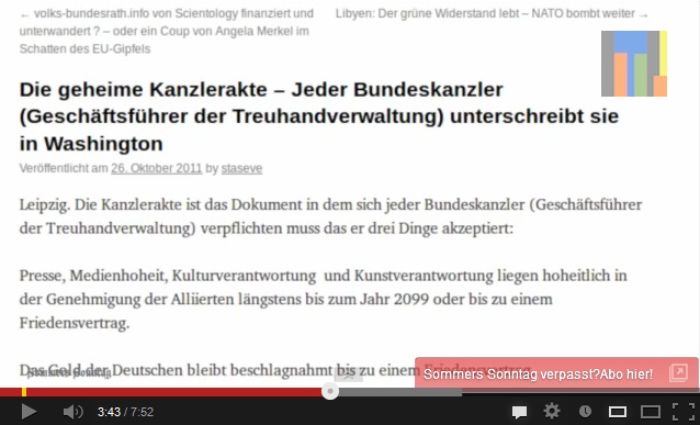 Sommers Sonntag 20:
                        Forumsbeitrag �ber den deutschen
                        Treuh�nder-Kanzler