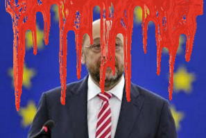 EU-Schulz mit Blut an den H�nden, denn er
                verniedlicht Krieg und Terror