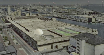 Saint-Nazaire: Kulturzentrum mit
                                Tempelhof-Kuppel 2007, Luftaufnahme