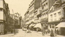 D�nkirchen, Strassenzug mit Tram 1900