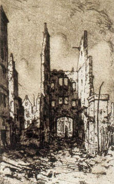 Reims in Ruinen, Stadttor 1919