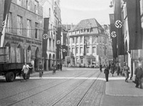 M�nster mit "Flaggenschmuck" nach der
                Kapitulation Hollands, 14.5.1940