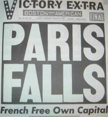USA, Meldung "Paris falls"
                ("Paris f�llt"), Victoria Extra 23.8.1944