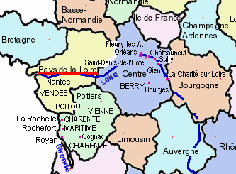 Karte Loire
                  Poitou, Vend�e, Charente-Maritime, Charente und Berry