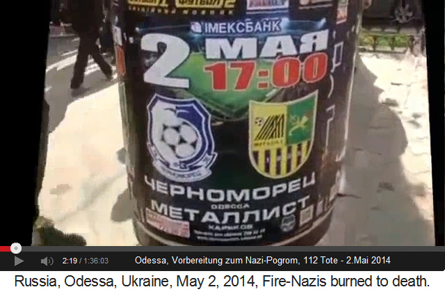 Das
                    Fussballplakat f�r das Spiel Odessa gegen Charkow
                    (ukrainisch: Charkiw)