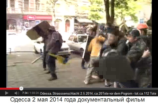 Der
                        Mann mit der langen Ukraine-Fahne zieht sich
                        zur�ck