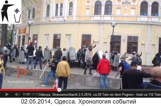 Die ukrainischen Schl�gerbubis machen
                          die "Siegerpose"