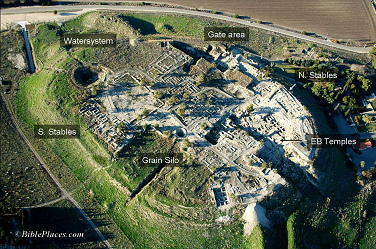 The hill of ruins (tell) of Megiddo
