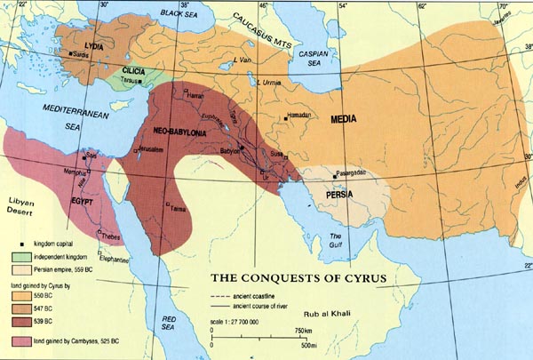 Map with the expansion of Persia under
                          Cyrus. This is more than only a Fertile
                          Crescent...