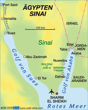 Map of Sinai peninsula
