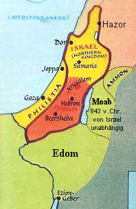 Karte mit Israel, Juda, Ammon, Moab und
                            Edom