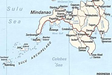 Karte der
                            "Philippinen" mit Mindanao und dem
                            Sulu-Archipel