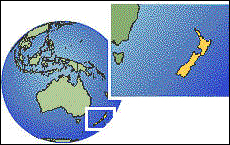 Karte mit Australien und Neuseeland