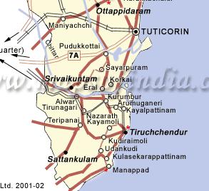Karte: Stadt Tutivcorin in Indien
                            India