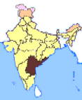 Karte mit der Position des heutigen indischen
                    Teilstaates Andhra Pradesh