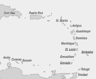 Karibik / Caribie / Caribee / Caribe ; Inseln /
                    islas / islands / isles / sziget