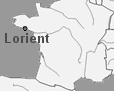 Karte von Frankreich mit der Position von
                  Lorient