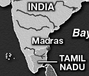 Karte
                    mit der Position von Madras / Purasawalkam / Kilpauk
                    / Tambaram, Indien