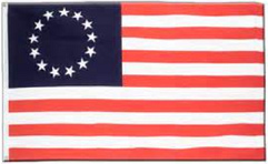 Flagge der
                            kriminellen, rassistischen "USA"
                            von 1773 mit 13 Sternen