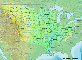 Karte mit dem
                Mississippi-Fluss