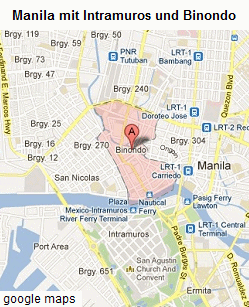 Plan von Manila mit
                  Intramuros und dem Chinatown-Distrikt Binondo