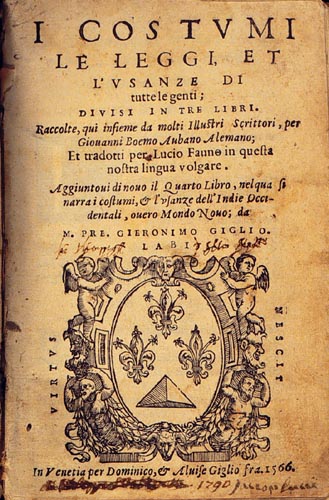 Johannes Boemus: Beschreibung der Indianer
                    1566