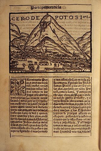 Pedro
                    de Cieza de León: Chronik Parte primera de la
                    chronica del Peru über Indianer Indios in Potosi
                    1553, Cero de Potosi