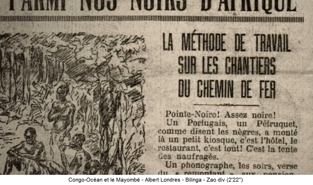 Andr� Gide im
                                  "Le Parisien" �ber den
                                  Eisenbahnbau im Mayombe-Gebirge und
                                  die Arbeitsmethoden