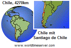 Karte von
            Chile mit Santiago de Chile