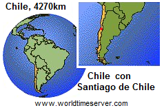 Mapa de
                Chile con Santiago de Chile