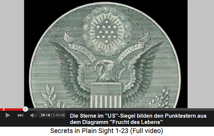 Die Sterne im "US"-Wappen sind
                          in Form eines Sechssterns der
                          "Lebensfrucht" angeordnet