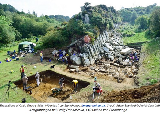 Einer der Blaustein-Steinbrüche für
                      Stonehenge in Wales