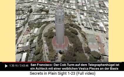 Der Coit-Turm ist ein Achteck, und das Turmhaus
                    ist in Form einer weiblichen Vesica Pisces