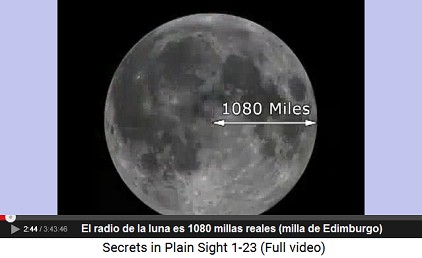 El radio de la luna es 180 millas reales
                        (la milla real de Edimburgo)
