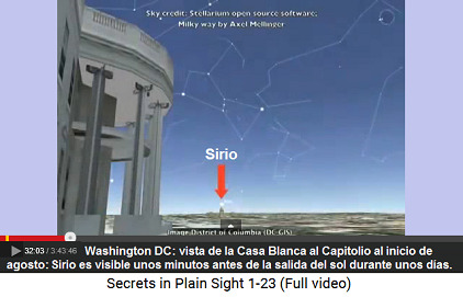 Sirio es visible sobre el Capitolio, vista
                        de la Casa Blanca durante unas noches del inicio
                        de agosto unos minutos antes de la salida del
                        sol