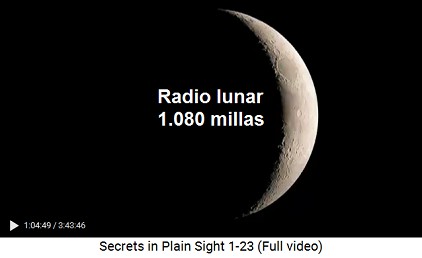 El radio lunar es 1.080 millas reales