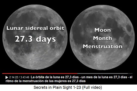 La órbita de la luna
                                              es 27,3 días - un mes de
                                              la luna es 27,3 días - el
                                              ritmo de la menstruación
                                              de las mujeres es 27,3
                                              días