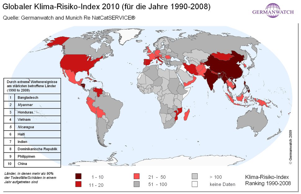 Karte der Risikol�nder 2009