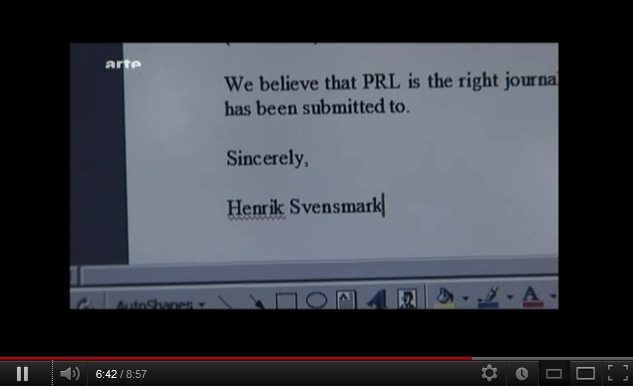 Final
                report of the experiment of Henrik Svensmark,
                complimentary close