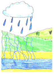 雨 - 防渗水 -
                                        地下水，儿童绘图从Friedrichsfehn在德国