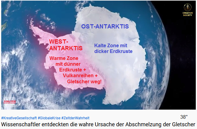 Karte der Antarktis: Ein Teil
                  ist vulkanisch und erwärmt sich