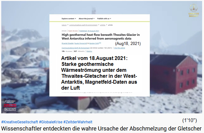 Artikel vom
                  18.August 2021: Starke geothermische Wärmeströmung
                  unter dem Thwaites-Gletscher in der West-Antarktis,
                  Magnetfeld-Daten aus der Luft