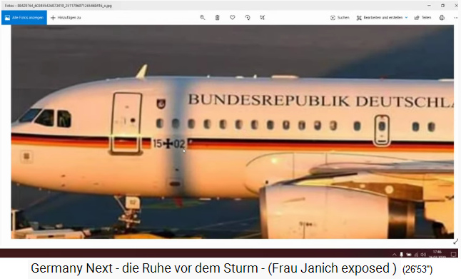 Merkels
                            Flugzeug Nr.1 mit dem Code 15-02, insgesamt
                            17, Zoom