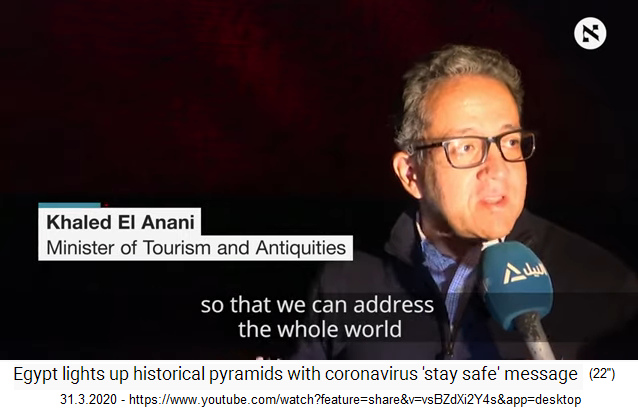 Ägypten
                            Pyramide von Gize in Rot mit
                            Tourismusminister Anani