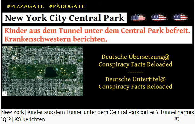 New York: Gefolterte Kinder werden aus
                      tunnels unter dem Central Park befreit, 2.4.2020