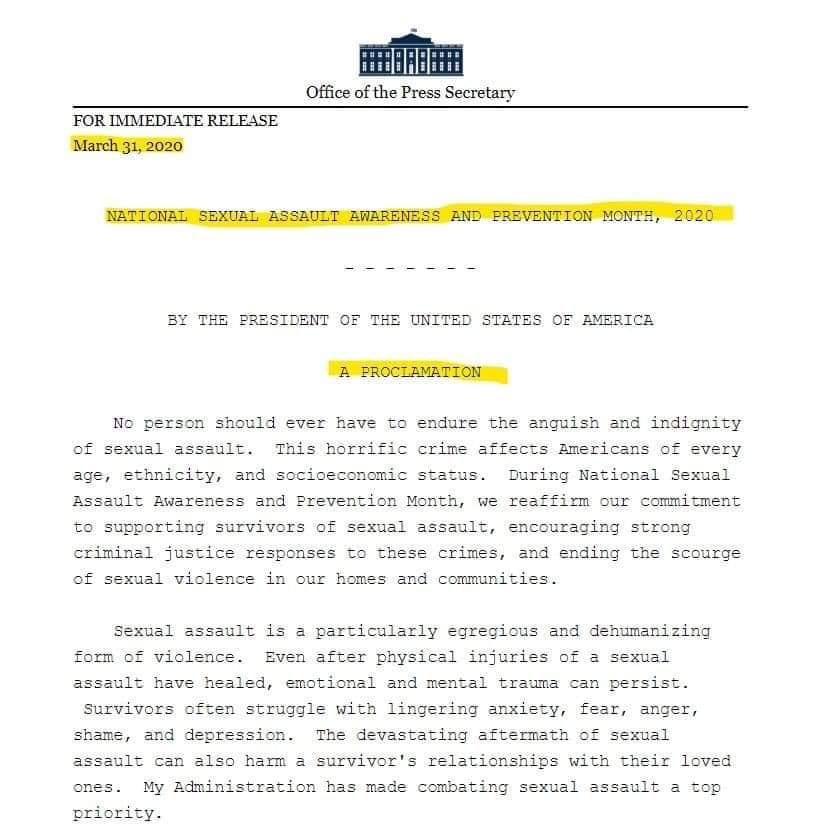 Trumps Proklamation gegen
                            Kindsmissbrauch vom 31. März 2020