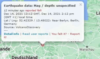 Erdbeben in der Region Berlin 20.12.2021
