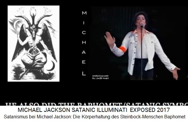 Michael Jackson mit der K�rperhaltung des
                Satanisten-Steinbocks Baphomet