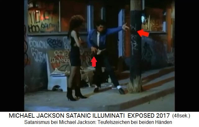 Satanismus bei Michael Jackson: Teufelszeichen
                bei beiden H�nden 01