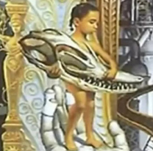 Cover des Albums "Dangerous"
                            von 1991: Kinderopfer mit Reptiliensch�del